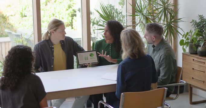Business Presentation with Digital Tablet in Office on tabel in Business Meeting