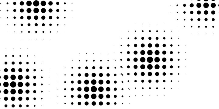 Halftone gradient. Dotted gradient, smooth dots spraying and halftones dot background seamless horizontal geometric pattern