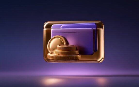 Luxurious Gold Bars in a Purple Cube Against a Dark Background
