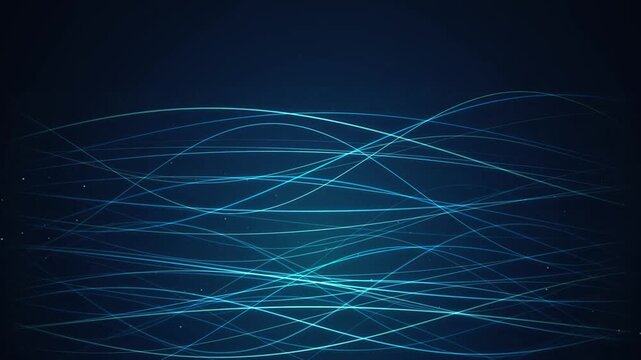 Abstract Digital Waveform Background Featuring Glowing Blue Sinusoidal Light Lines On Dark Backdrop