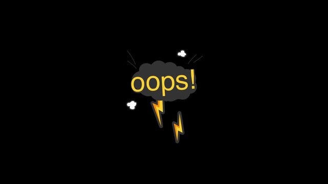 Modern oops Comic Book Word Explosion Animation, Green Screen, Seamless Loop, 4K Doodle Background