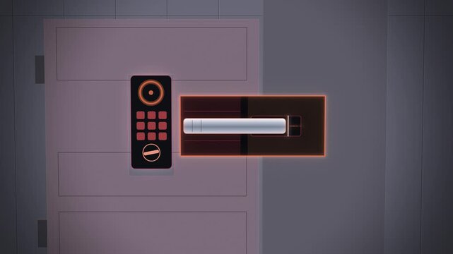 Smart deadbolt cutaway shows the bolt sliding into the door jamb