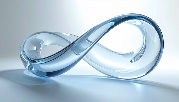 Transparent Glass Tube Forming Graceful Infinity Symbol Loop