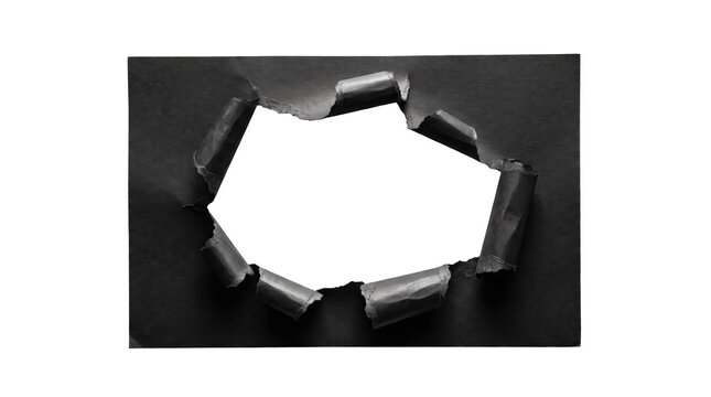 Torn black paper opening for black friday promotion