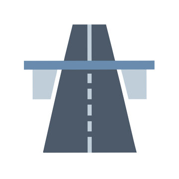 Simple design illustrating a road with bridge overhead view