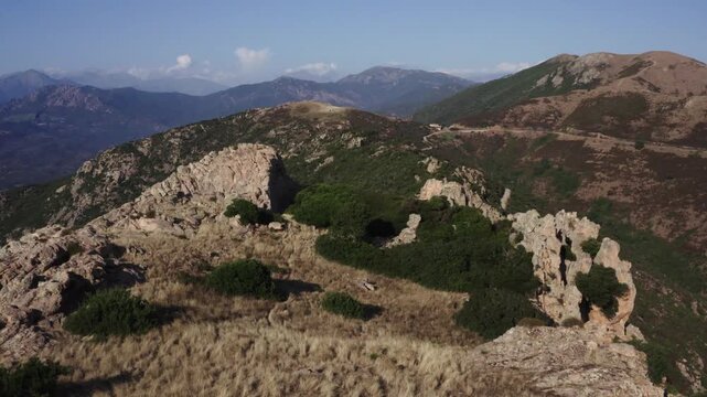 Pevani, Corse du Sud, vue a&eacute;rienne de drone