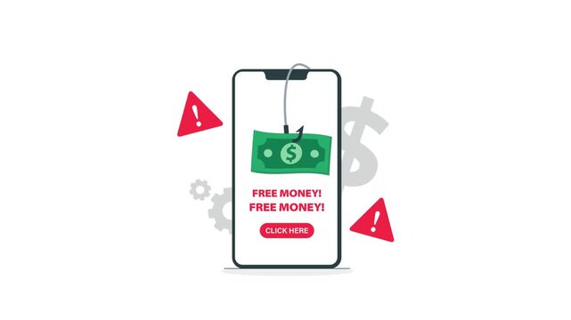 Smartphone Displaying Phishing Scam with Fake Money Offer