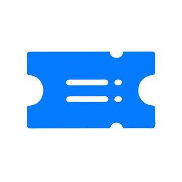 Vibrant blue ticket icon against a black background