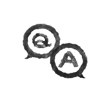 QとAがぶつかる吹き出し（BK）