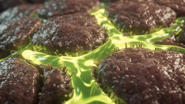 Hepatocytes Forming Bile Canaliculi and Secreting Bile Microscopic Animation