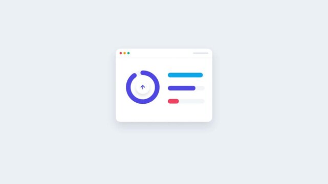 Minimalist browser window with loading icon on empty webpage
