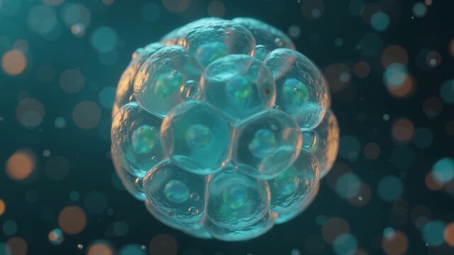 Macro timelapse of morula compaction and blastomeres packing