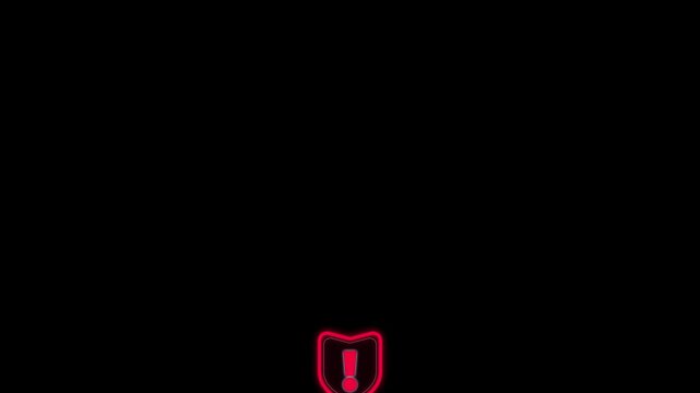 Red critical error message alert on black background. 4k