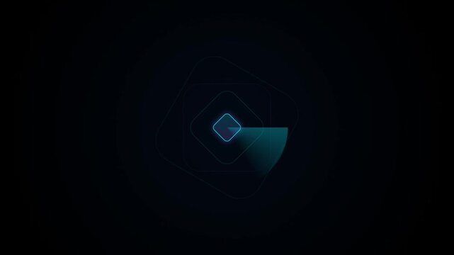 Futuristic glowing diamond shape on dark space background
