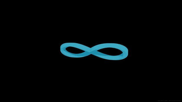 Blue Infinity Symbol Animation - Endless Loop Concept on Black Background