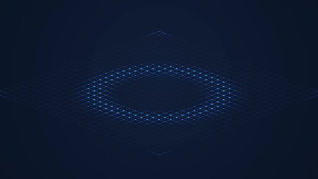 Modern geometric blue light pattern on dark background