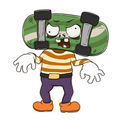 zombie skateboard vintage character © Jira