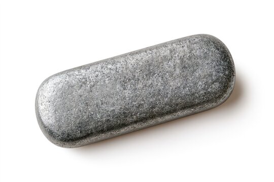Smooth, oval-shaped stone with rough texture.