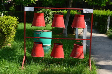 Red Buckets for Fire Fighting  © Shamshir