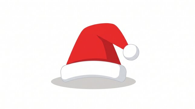 red santa hat flat vector white background
