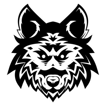 Angry Wolf Head Esports Mascot Tribal Logo Vector Illustration in AI EPS SVG PNG