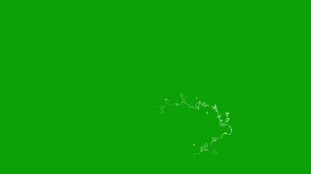 Powerful 4K night sky thunder lightning strike overlay, white electric energy burst line, flashing flicker light pulse, high voltage current shock motion graphics video effect green background
