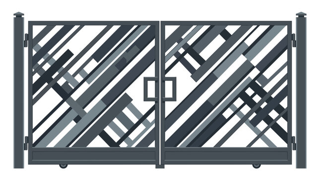 Modern Abstract Geometric Metal Gate Design