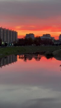 sunset over the river