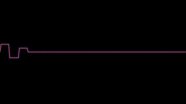 Minimalist pink line graph with small upward spikes on black background