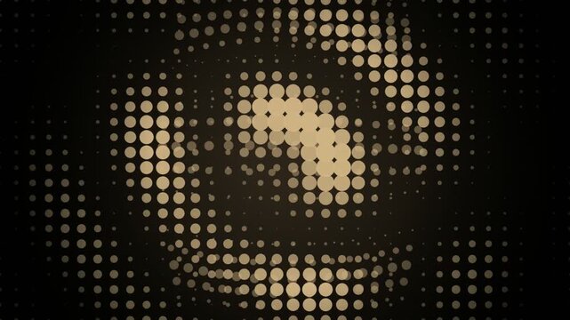Abstract gold halftone pattern on black background