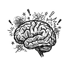 Fototapeta premium Human Brain Experiencing Stress and Mental Overload.