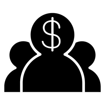 Group of people with dollar sign financial team investor icon