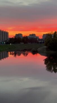 sunset over the river