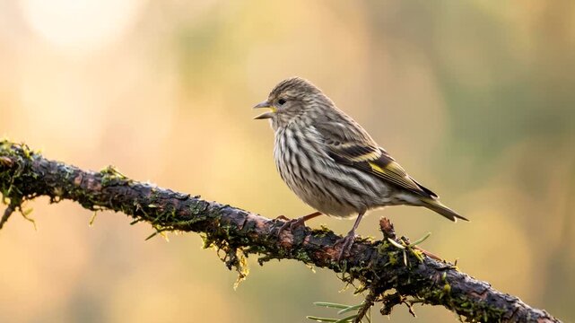 pine siskin close up at morning light in yellowstone national park wyoming video