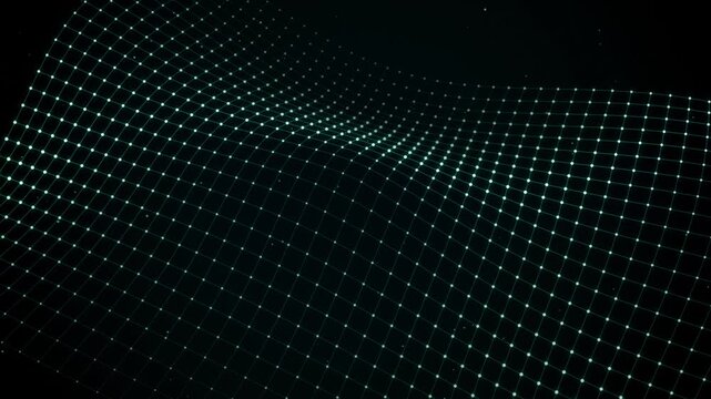 Abstract seamless loop of quantum plexus wave grid for futuristic