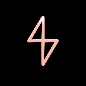 A seamless looping animation of a glowing neon pink lightning bolt symbol repeating across four vertical dark panels against a minimalist black background with smooth electronic movement.