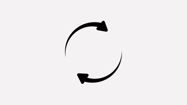 Hand Drawn Circular Rotating Arrows Animation Loop