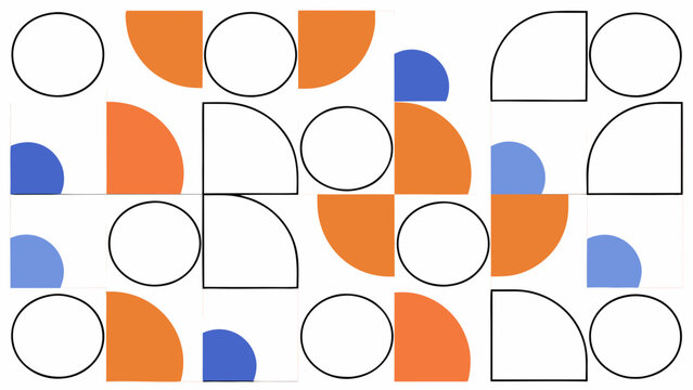 Geometric pattern of circles and quadrants