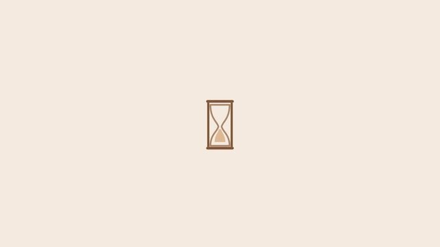 Minimalist hourglass icon with wooden frame