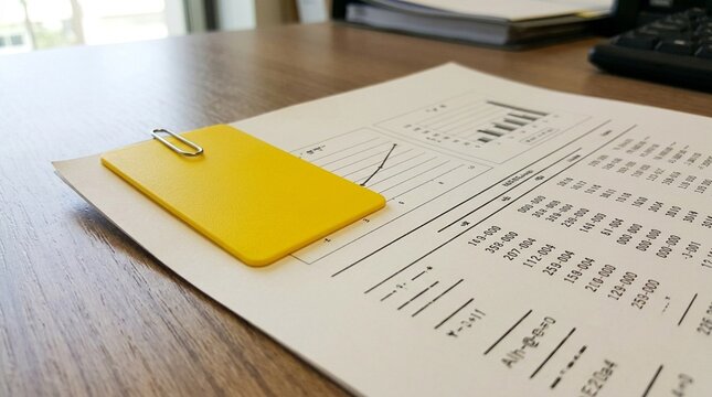 Yellow tag clipped to an unverified RFID report, pending approval and quality review concept