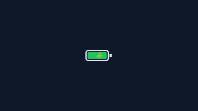 Modern battery icon with lightning bolt showing power or charging