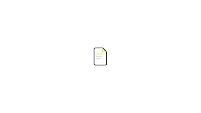 Minimalist document icon with corner fold and colorful lines