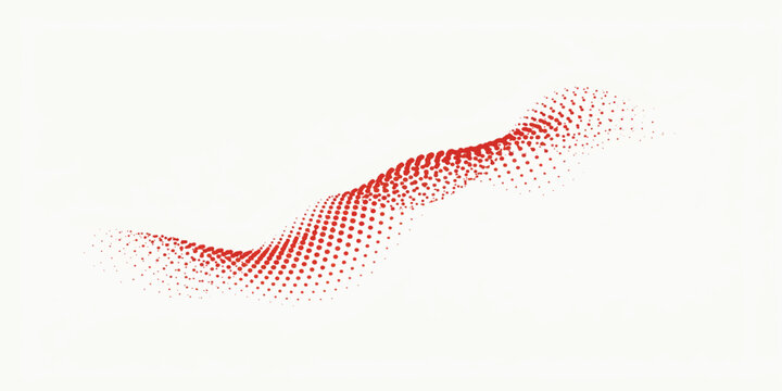 Abstract Red Wavy Line Background with Halftone Dots, Curved Shapes and Modern Vector Design for Wallpaper, Banner, Business and Creative Backdrop