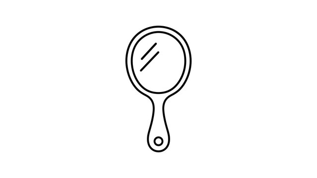 Hand mirror outline icon black vector illustration for beauty.