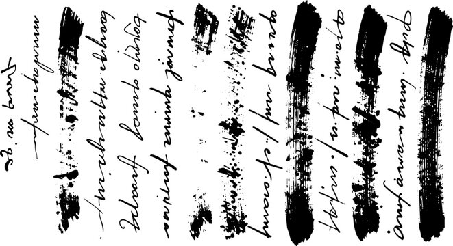 Censored handwritten text with black redaction bars and visible cursive script on white paper
