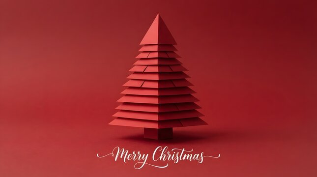 A striking minimalist depiction of a vibrant red christmas tree against a rich monochromatic backdrop symbolizing the warmth and joy of the festive season and