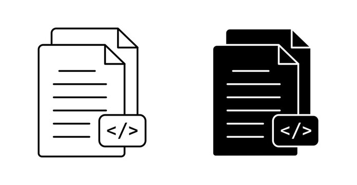 Source Code Programming Icon, Developer Code Editor Vector Symbol