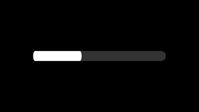 White Loading Progress Bar Animation on Black