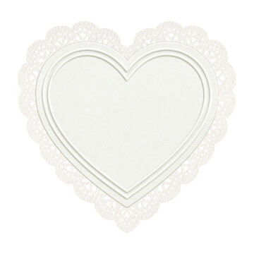 Heart lace frame on the isolated background. Wedding Invitation.
