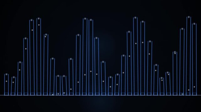 Blue sound wave visualization rendered as a smooth audio equalizer loop